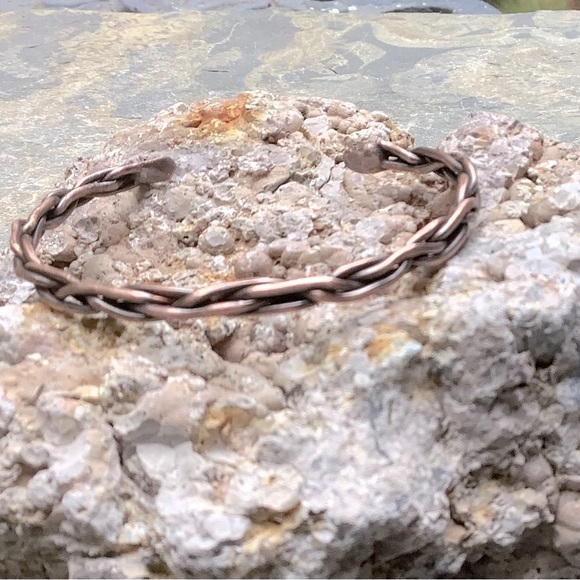 Copper Braided Wire Bracelet/Bangle Handmade in USA size 6 1/2 - Picture 6 of 7